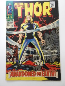 Thor #145 (1967) Abandoned On Earth! Beautiful VF- Condition!