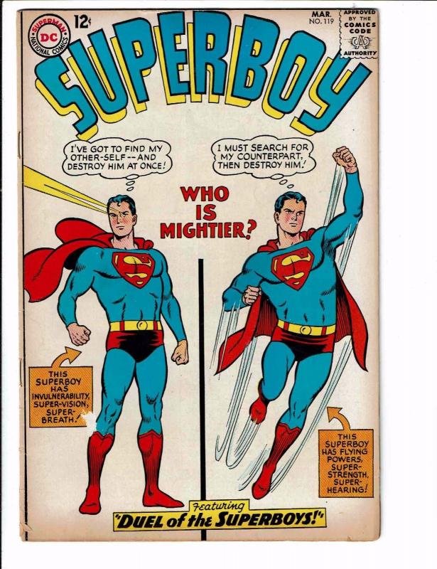 Superboy # 119 FN DC Silver Age Comic Book Superman Krypto Supergirl J105