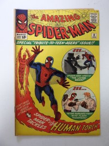 The Amazing Spider-Man #8 (1964) VG+ condition indentions back cover