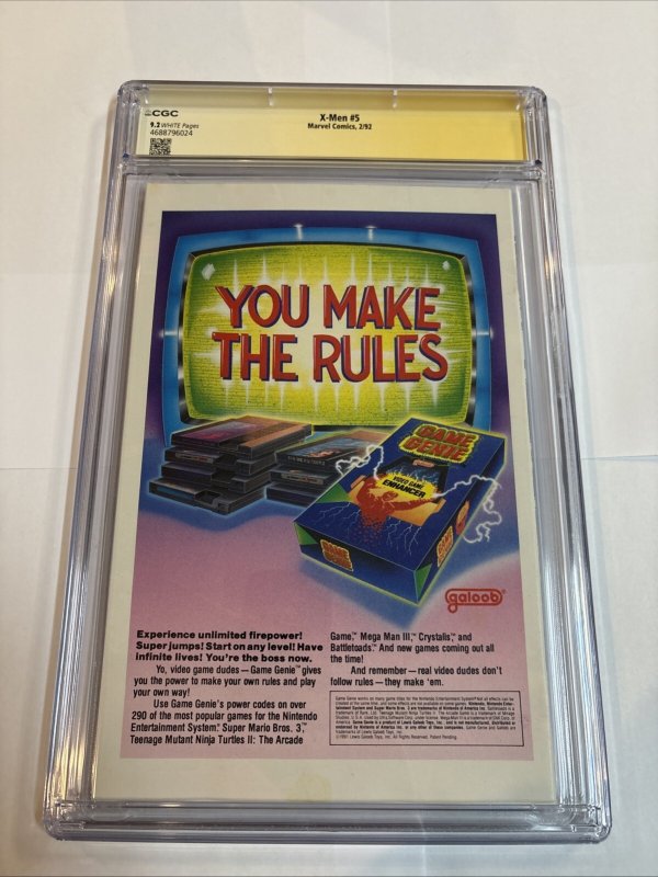 X-Men (1992) # 5 (CGC 9.2) Signed By Jim Lee * Chris Claremont * Scott Williams