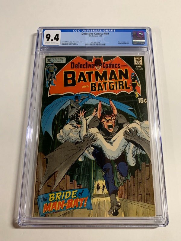 Detective Comics 407 Cgc 9.4 Ow/w Pages Dc Comics Batman Bronze Age