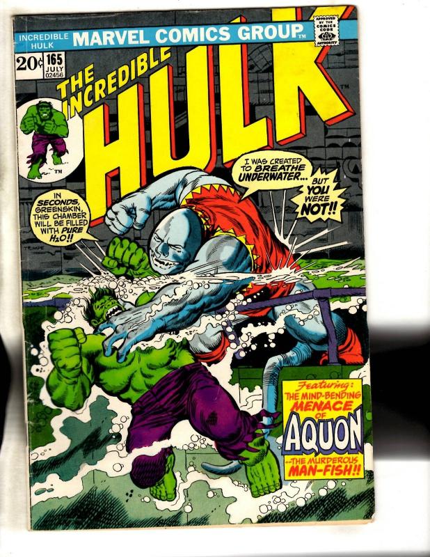 Incredible Hulk # 165 FN/VF Marvel Comic Book Avengers Thor Iron Man Vision JL9