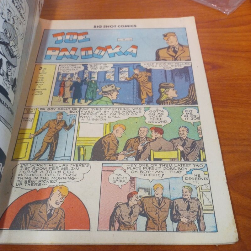 Big Shot Comics #34 columbia 1943 golden age ww2 era joe palooka charlie chan
