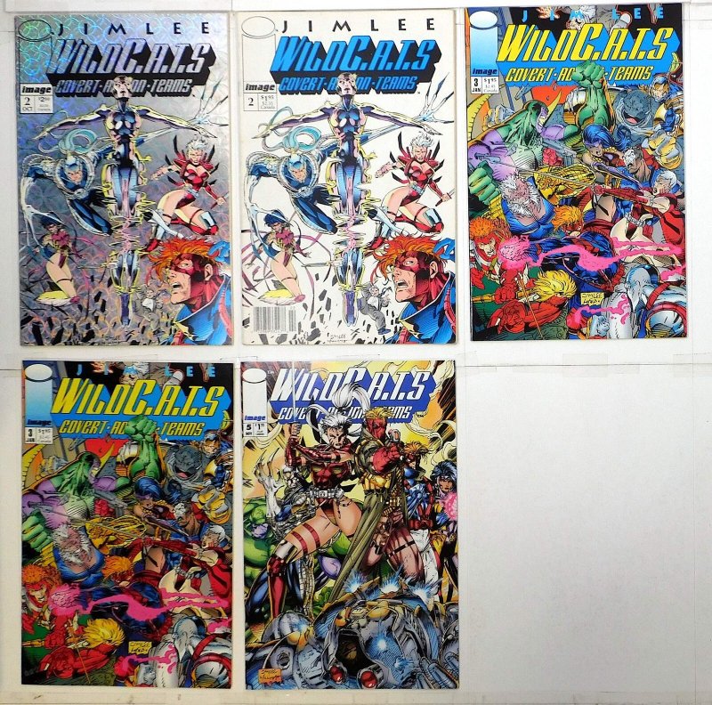 WildCats Lot of 5 #2 Prism, 2 N, 3 x2, 5 (1992) Image Comics 1st Print