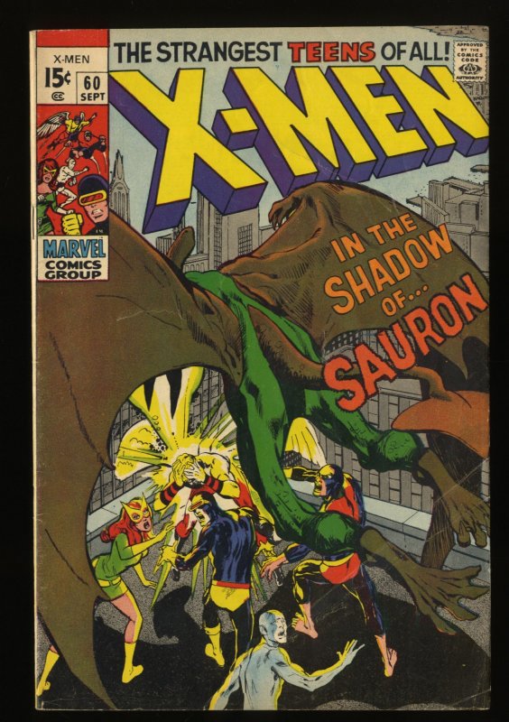 X-Men #60 VG+ 4.5 1st Appearance Sauron Neal Adams Art!