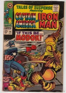 Tales of Suspense #94 (Oct-67) VG/FN Mid-Grade Iron Man, Captain America