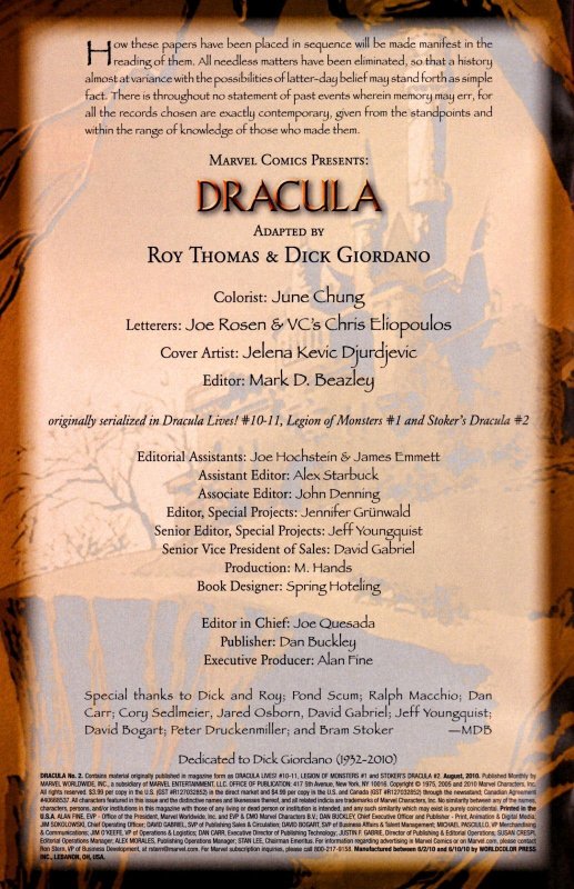 DRACULA #02 (2010) JELENA KEVIC-DJURDJEVIC | COVER A