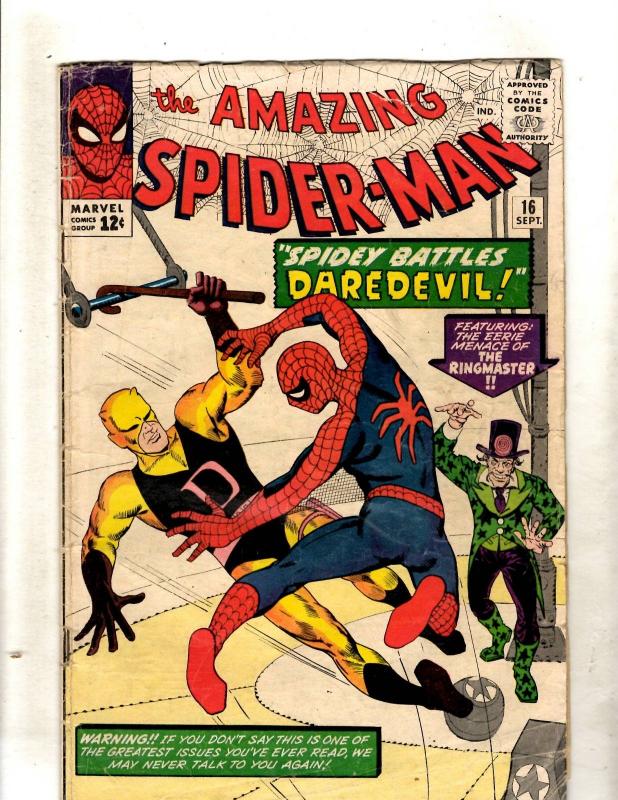 Amazing Spider-Man # 16 VG- Marvel Comic Book Daredevil Crossover Appearance FM2