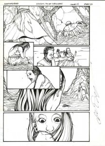 Fathom Blue Descent #4 pg 12 Original Art by Alex Sanchez Signed -2010 Aspen