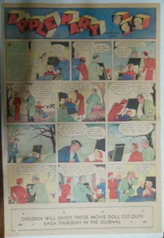 Apple Mary Sunday Page by Martha Orr from 4/14/1935 Size Full Page 15 x 22 inch