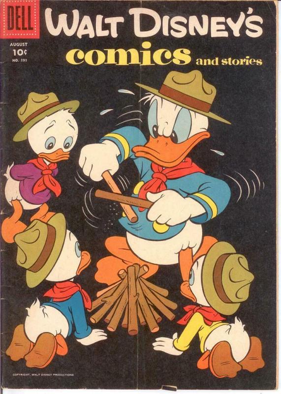 WALT DISNEYS COMICS & STORIES 191 VG  Aug. 1956 COMICS BOOK