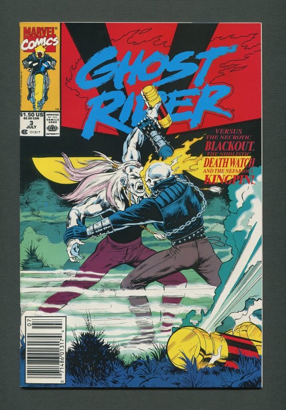 Ghost Rider #3 /  9.4 NM - 9.6 NM+  / Newsstand  July 1990