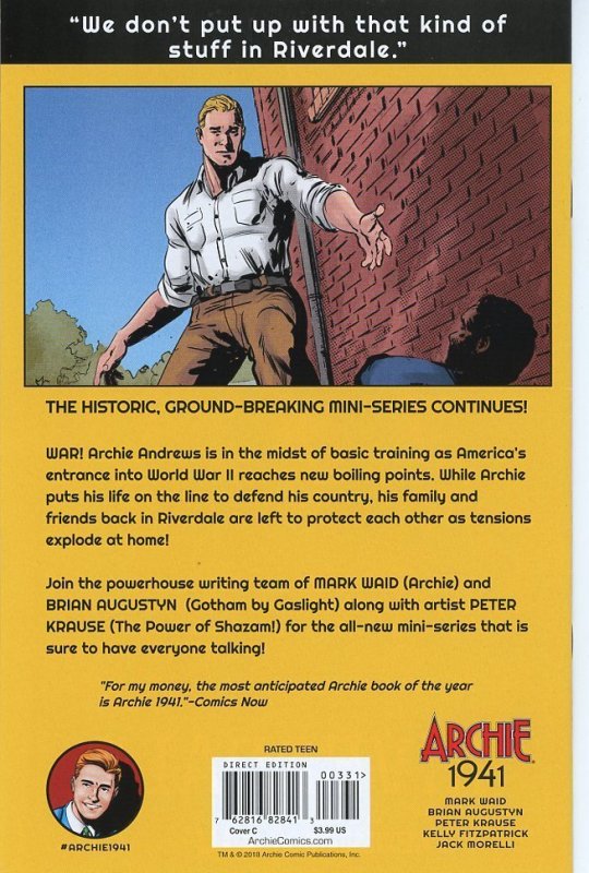 Archie 1941  Complete Set 1,2,3,4,5   9.0 (our highest grade)  Waid & Krause!