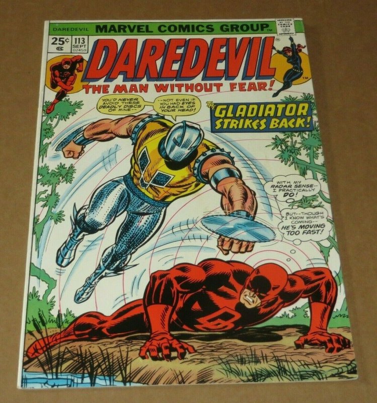 Daredevil #113 FN/VF 1974 Marvel Bronze Age Comic Book Black Widow Gladiator App