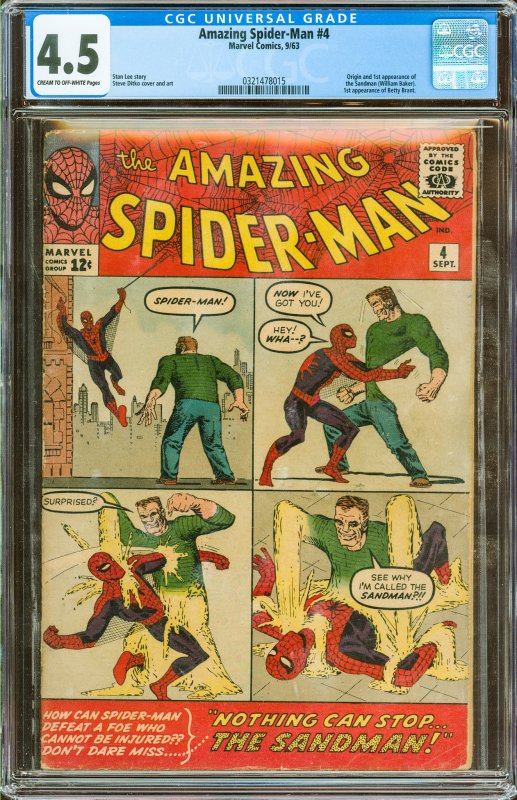 Amazing Spider-Man #4 (1963) CGC Graded 4.5 - 1st Sandman