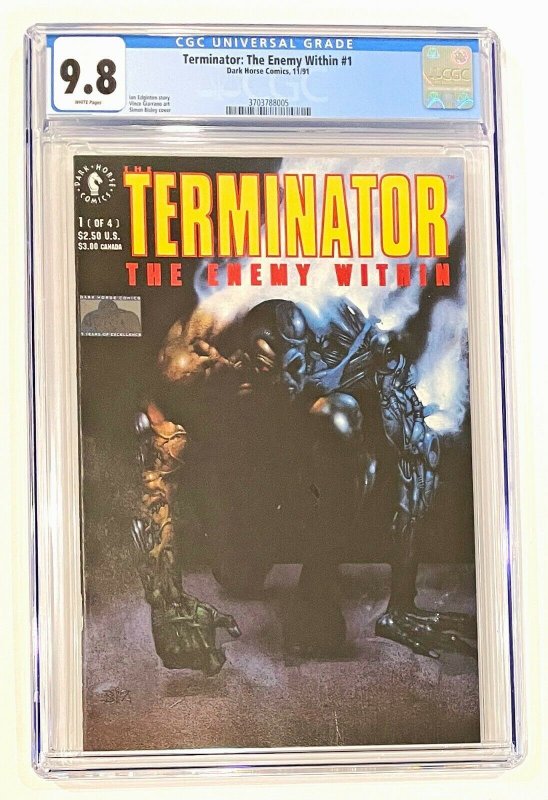 The Terminator  # 1   The Enemy Within  Comic CGC 9.8 1991   Edginton Bisley   .