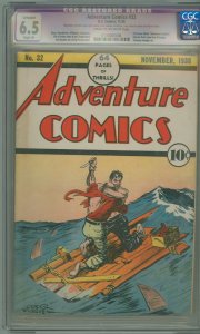 Adventure Comics #32 (1938) CGC 6.5 Restored! See description for restoration.