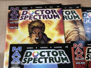 Doctor Spectrum #1, 2, 3, 4, 5 lot / run : Marvel Max 2005 VF’s; Sara Barnes