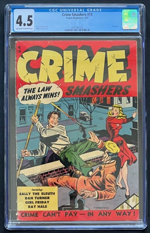 Crime Smashers #15 Trojan Magazines 1953 CGC 4.5