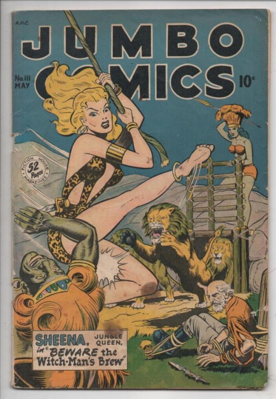 JUMBO COMICS 111, VG, 1988, Golden Age, Fiction, Sheena, more GA in store