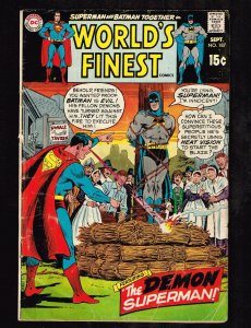 World's Finest #187 ~ Demon Superman Batman / 1969 Green Arrow Origin (4.5) WH