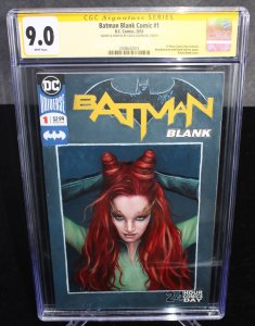 Batman Blank Comic #1 CGC (9.0) Signed & Painted by Carla Cohen - 2018