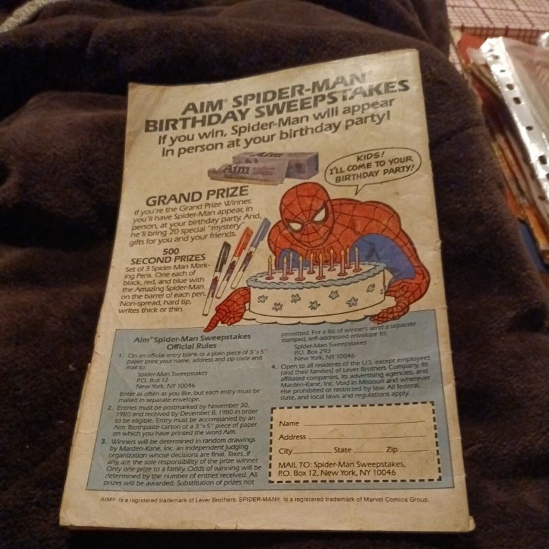 AMAZING SPIDER-MAN AIM TOOTHPASTE GIVEAWAY #1 (1980) Green Goblin, Marvel Comics