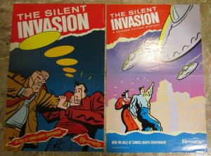 1986 SILENT INVASION 11x17 Renegade Comic Promo Poster VF 8.0 Cherkas Hancock