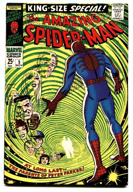 AMAZING SPIDER-MAN ANNUAL #5 comic book-Peter Parkers parents-1968