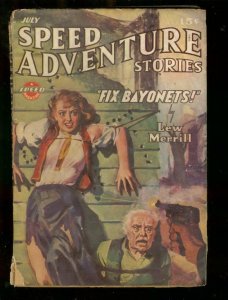 SPEED ADVENTURE STORIES-JULY 1943-WILD H J WARD COVER- G