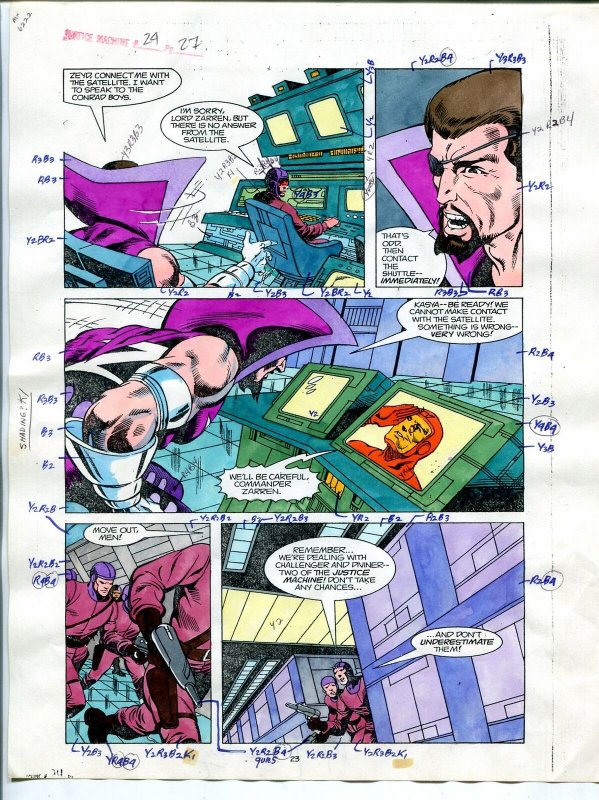 Justice Machine #24 Page #27 1988 Original Color Guide 