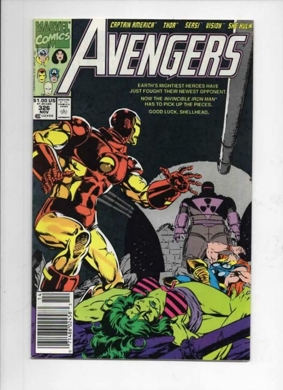 AVENGERS #326, VF+, Captain America, Thor, Iron Man, 1963 1990, Marvel 