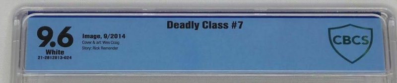 Deadly Class #7 Image 2014 CBCS 9.6 Wes Craig Rick Remender