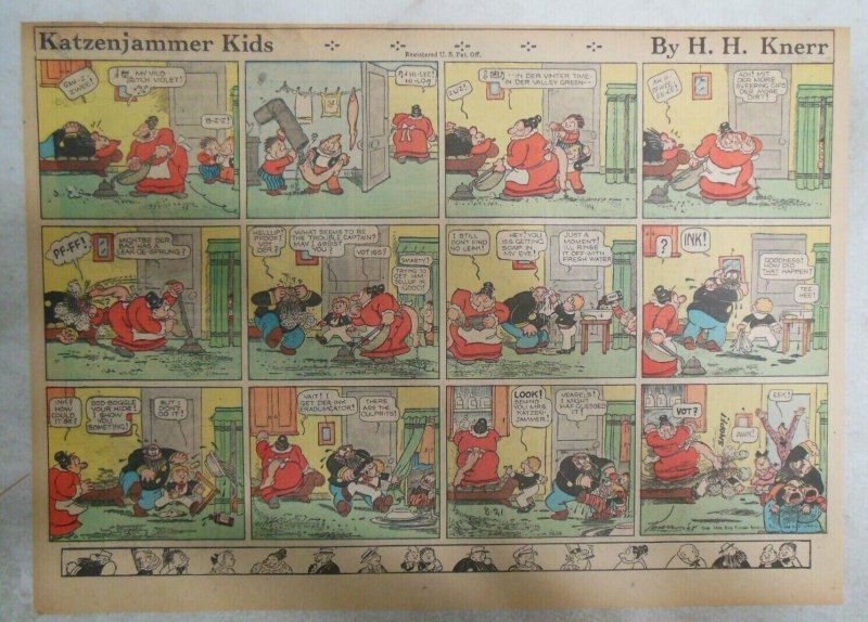 The Katzenjammer Kids Sunday by Knerr from 8/21/1938 Size: 11 x 15 inch