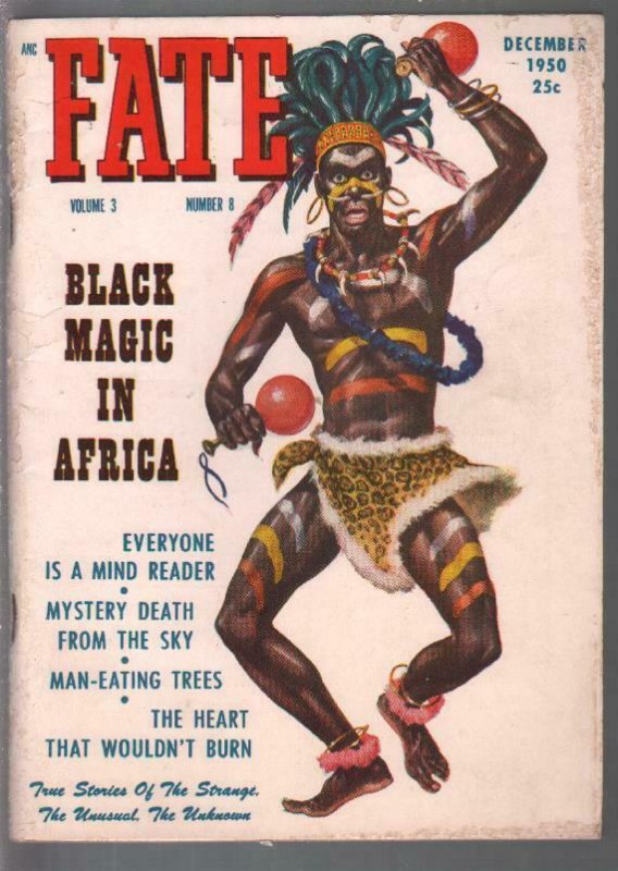 Fate 12/1950-Clark-African Black Magic-invisible death-pulp mystery-strange-u...