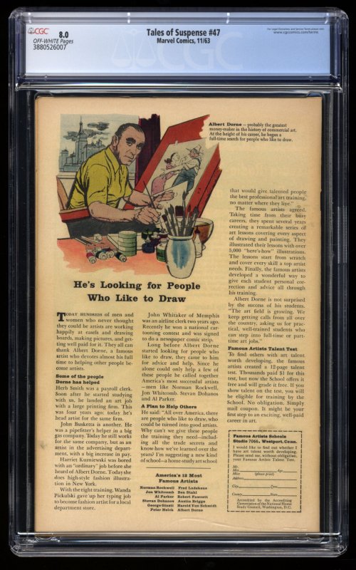 Tales Of Suspense #47 CGC VF 8.0 Off White Iron Man 1st Appearance Melter!
