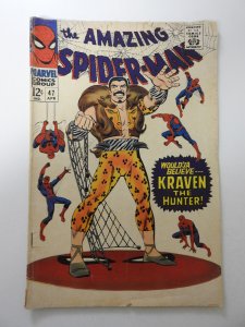 The Amazing Spider-Man #47 (1967) GD/VG Condition 1/2 in spine split