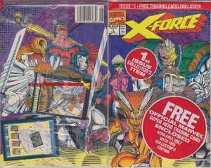 X-Force #1C (Newsstand) (with card) VF ; Marvel | Shatterstar Card