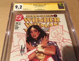 1ST VERONICA CALE Adam Hughes SIGNED Wonder Woman #196 CGC 9.2 NM- UNPRESSED