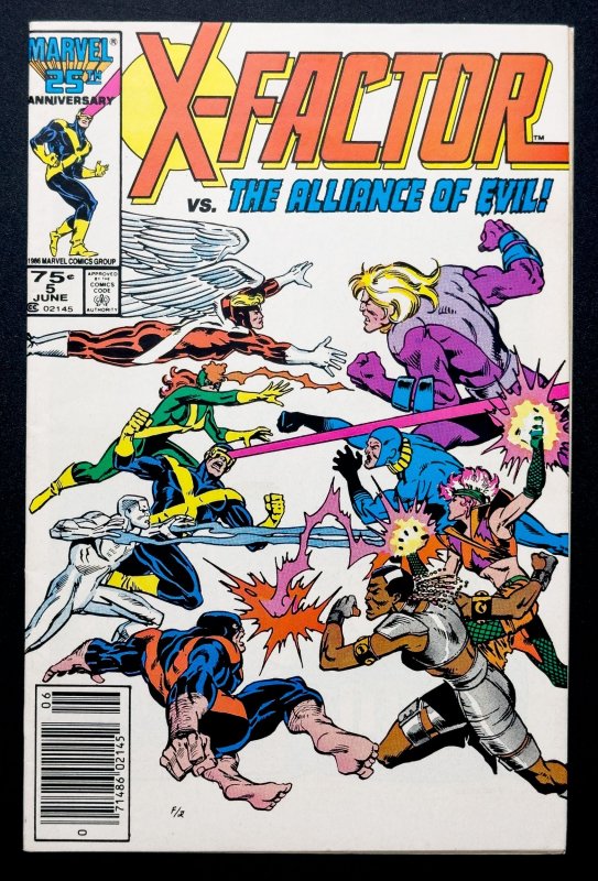 X-Factor #5 (1986) - [KEY] [Newsstand] 1st Appearance of Apocalypse (Cameo) NM!!