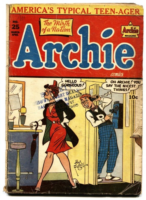 ARCHIE COMICS #25-1947 Golden-Age Comic-Spicy cover