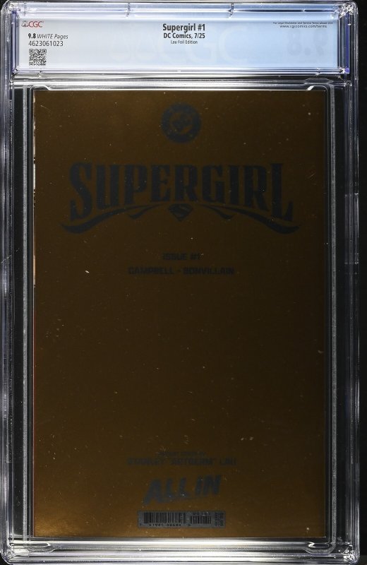 SUPERGIRL #1 DC COMICS 2025 ARTGERM FOIL VARIANT CGC 9.8 NM