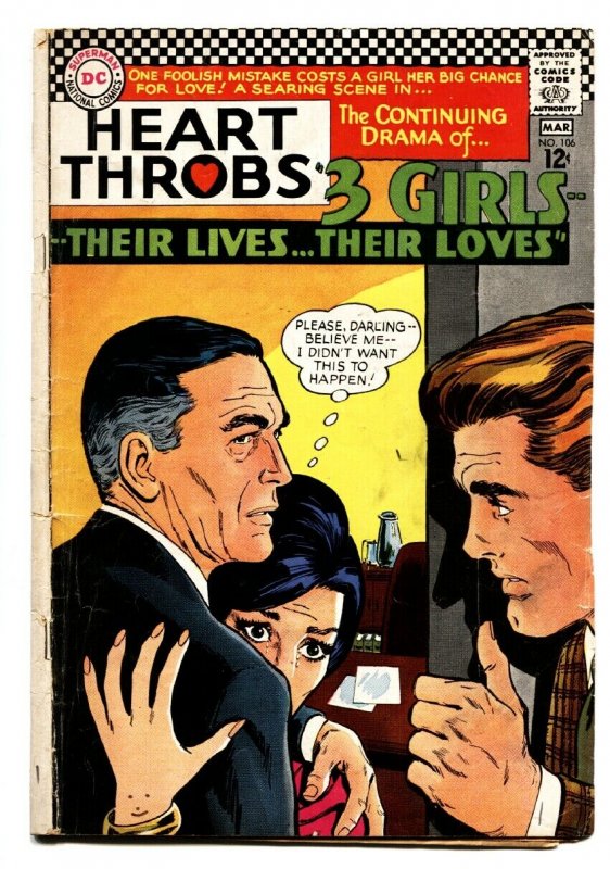 HEART THROBS #106 1967 DC-TORRID ROMANCE-TEARS/CRYING G/VG