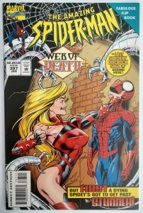 The Amazing Spider-Man #397 (NM-, 1995) White Power Ranger Card Intact