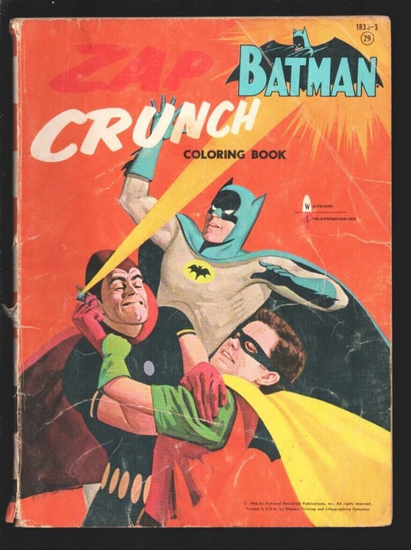 Zap Crunch Batman Coloring Book #1833-3--Batman & Robin fight