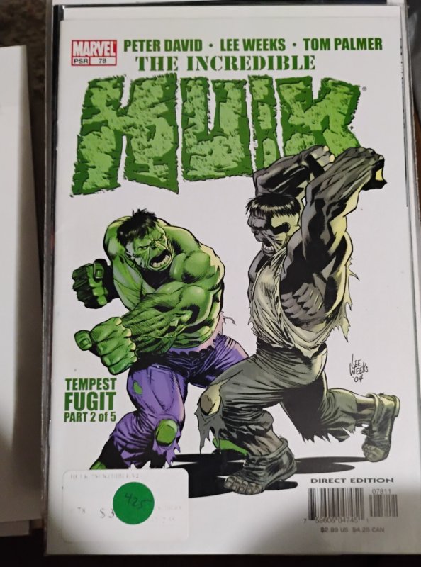 Incredible Hulk # 78 2005 vol 2  Marvel DISNEY  peter david  tempest fugit