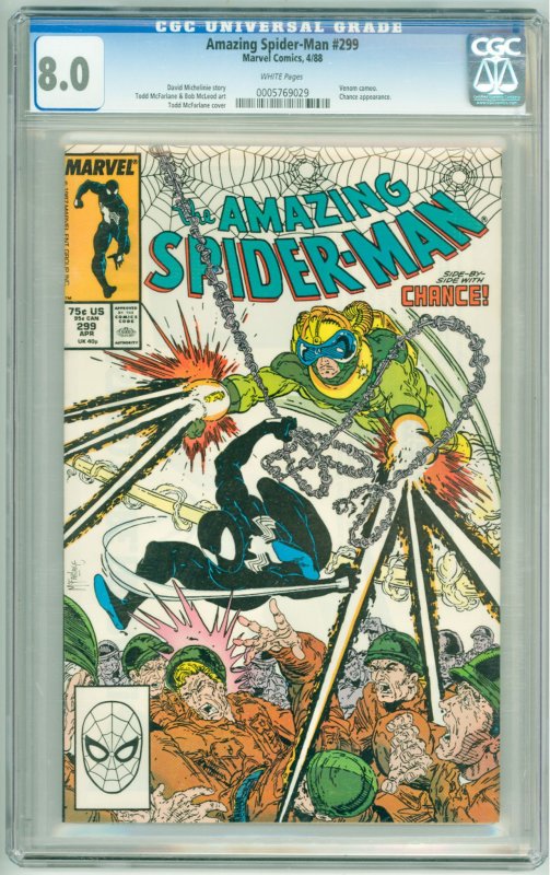 The Amazing Spider-Man #299 (1988) CGC 8.0! White Pages!