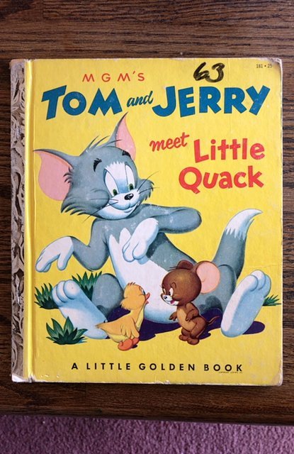 Tom and Jerry Meet Little Quack,1953, white pages,small pencil scribble,