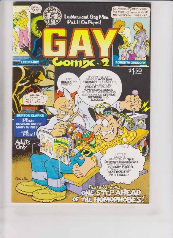 Gay Comix #2 VF (1st) print - howard cruse - roberta gregory - lee marrs LGBT