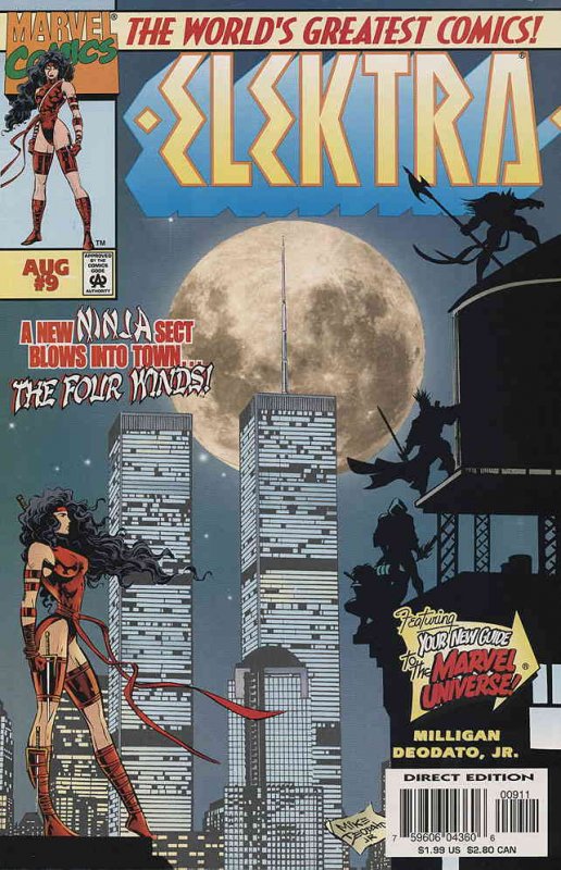 Elektra (2nd Series) #9 VF ; Marvel | WTC Cover